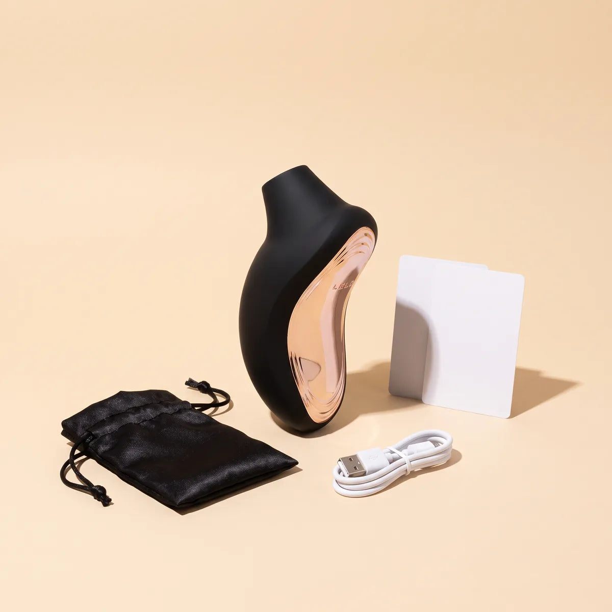SONA 2 CRUISE with its satin pouch and USB charging cable